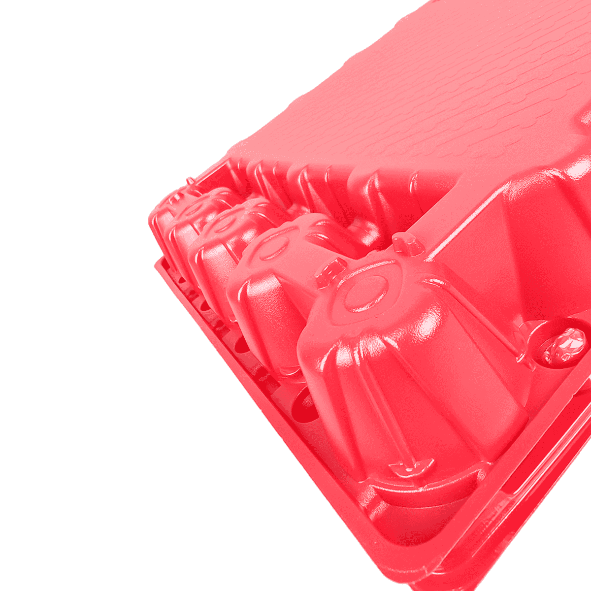 可堆叠的哑光红PET 30鸡蛋盒，用于冰箱 