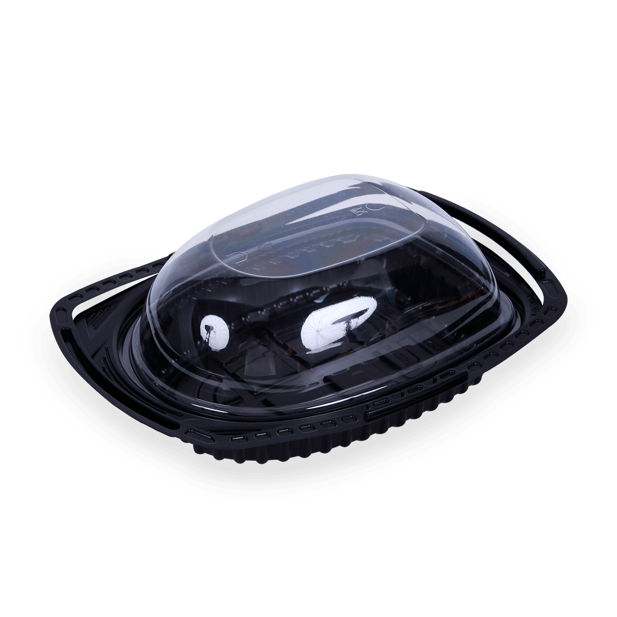 黑色塑料PP烤鸡外卖包装容器