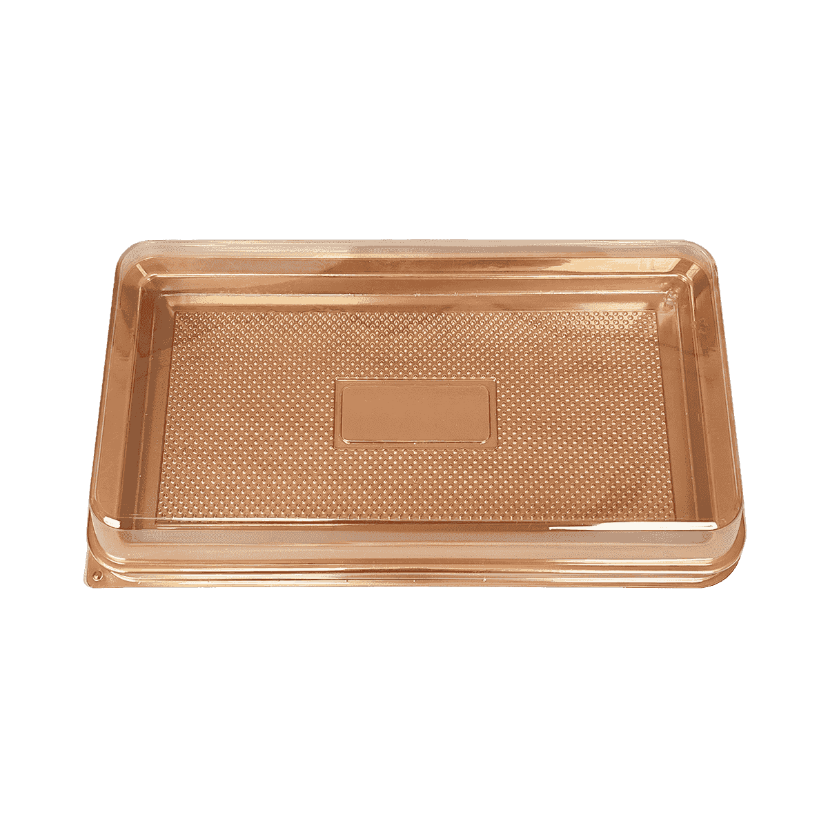 ZK-PET-044 一次性金色PET食品包装容器适用于外卖甜点、水果和面包