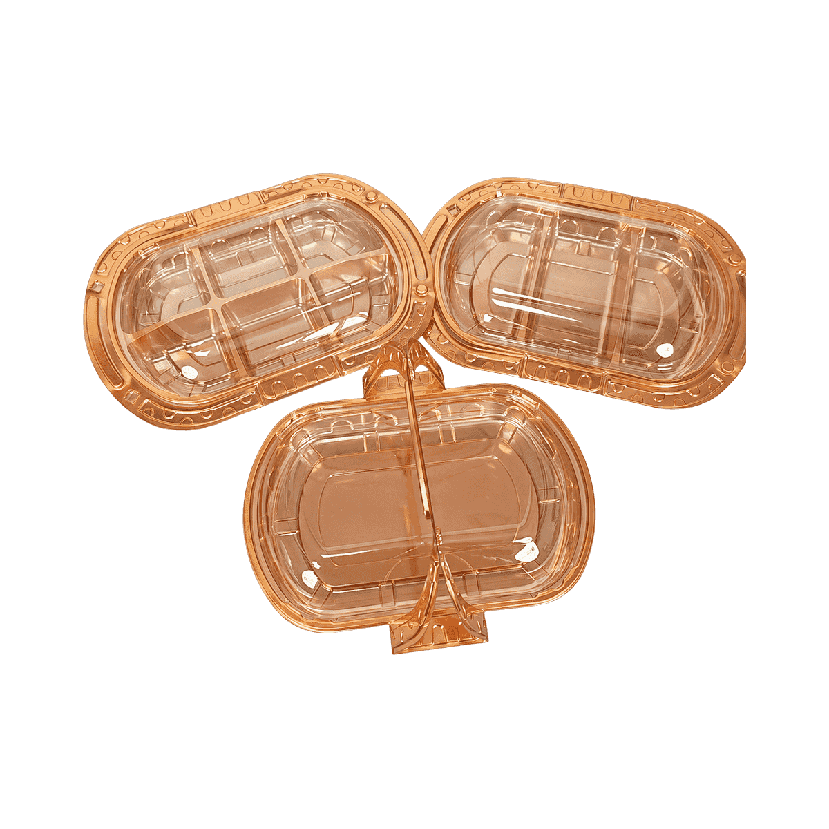 ZK-PET-046 带盖的防漏外卖PET食品包装容器