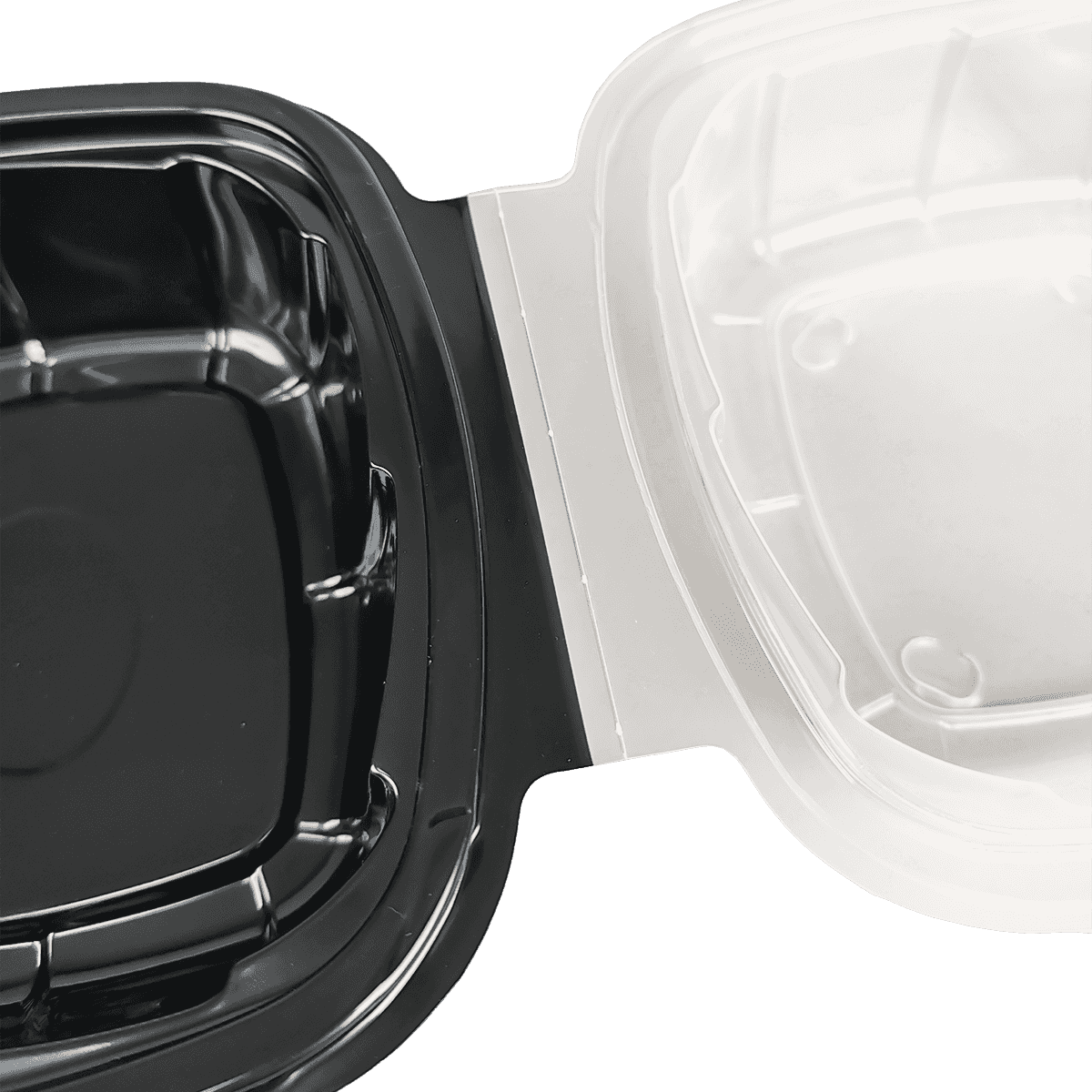 ZK-PP-037 可重复使用的黑色PP包装容器，适用于旅行、露营、野餐